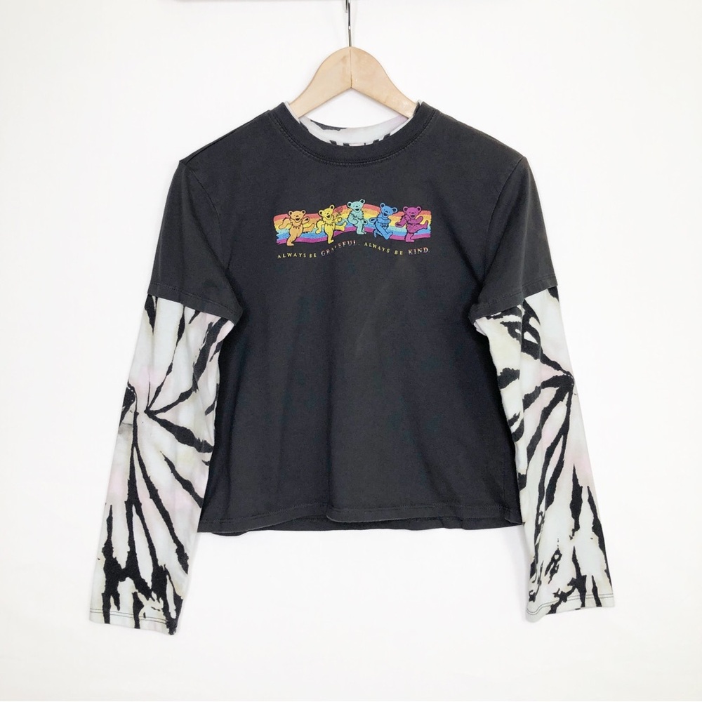 Grateful Dead cropped graphic print long sleeve t shirt
